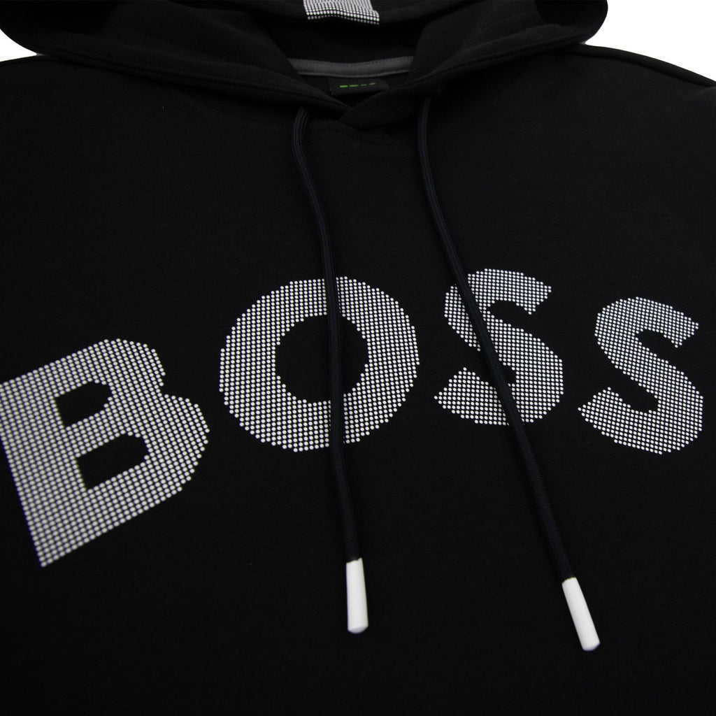 Hugo Boss Soody 2 Curved Logo Hooded Sweatashirt Black 001
