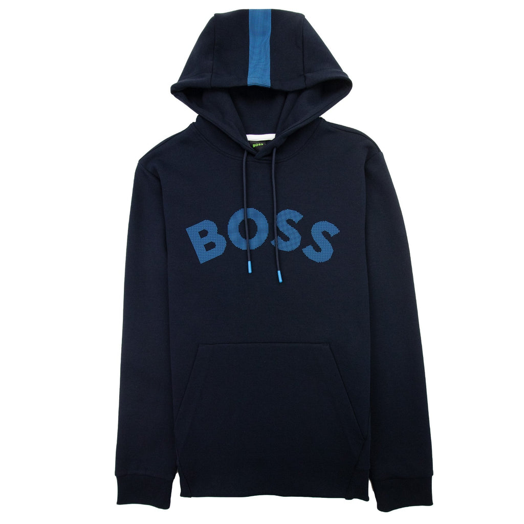 Hugo Boss Soody 2 Curved Logo Hooded Sweatashirt Navy 402