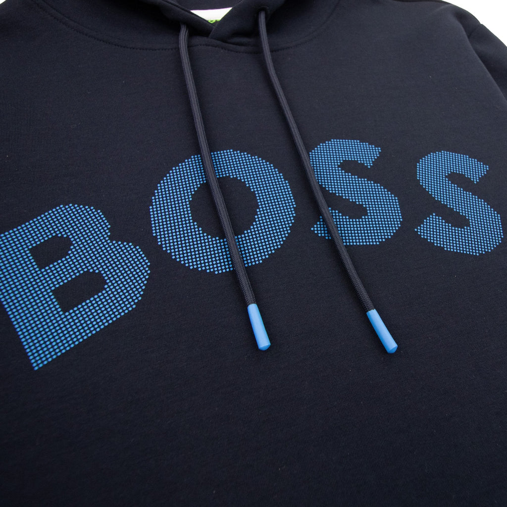 Hugo Boss Soody 2 Curved Logo Hooded Sweatashirt Navy 402