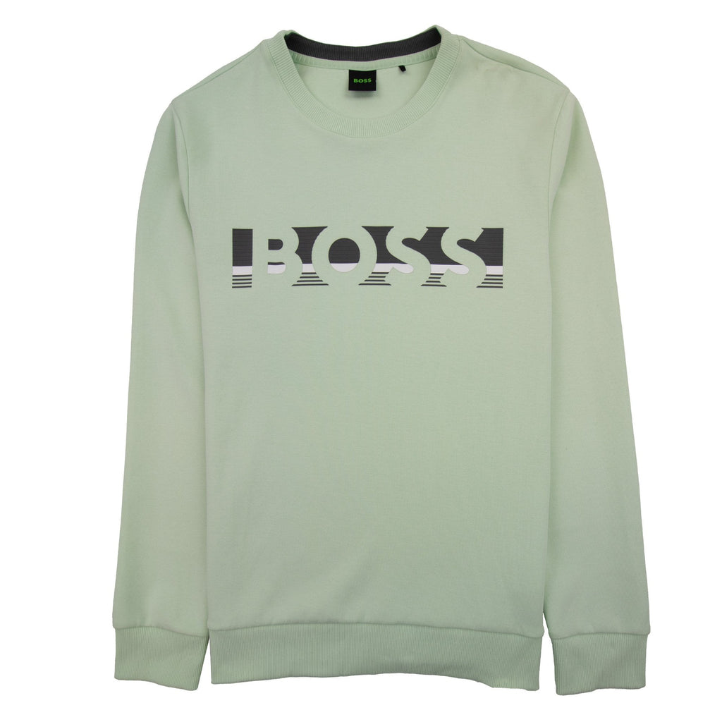 Hugo Boss Salbo 1 Broken Logo Crewneck Sweatshirt Pastel Green 361