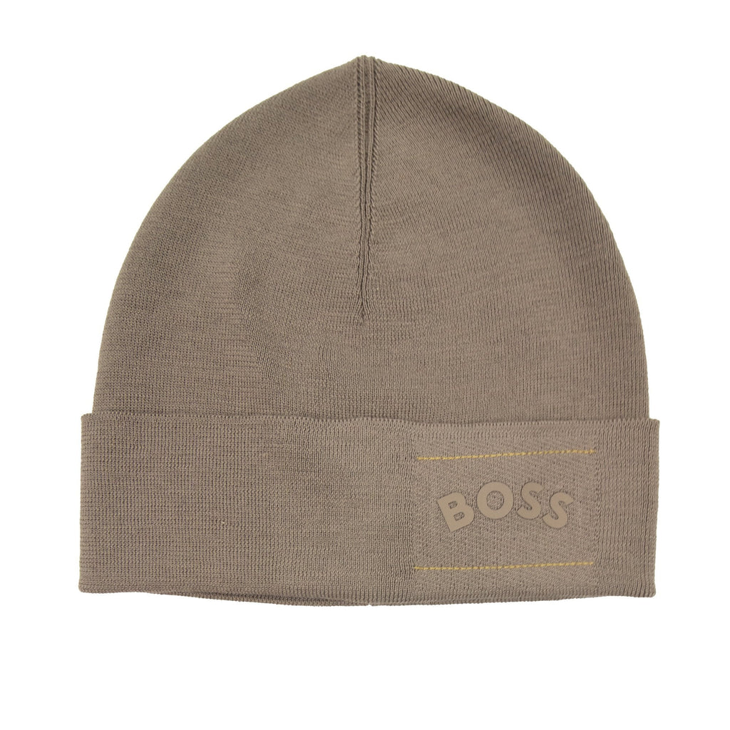 Hugo Boss Aride Curved Logo Beanie Beige 334