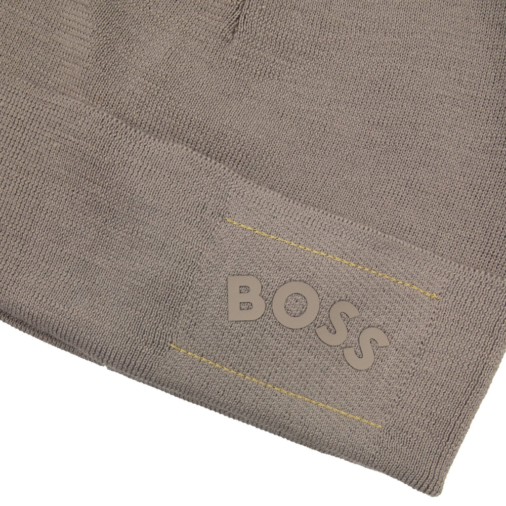 Hugo Boss Aride Curved Logo Beanie Beige 334
