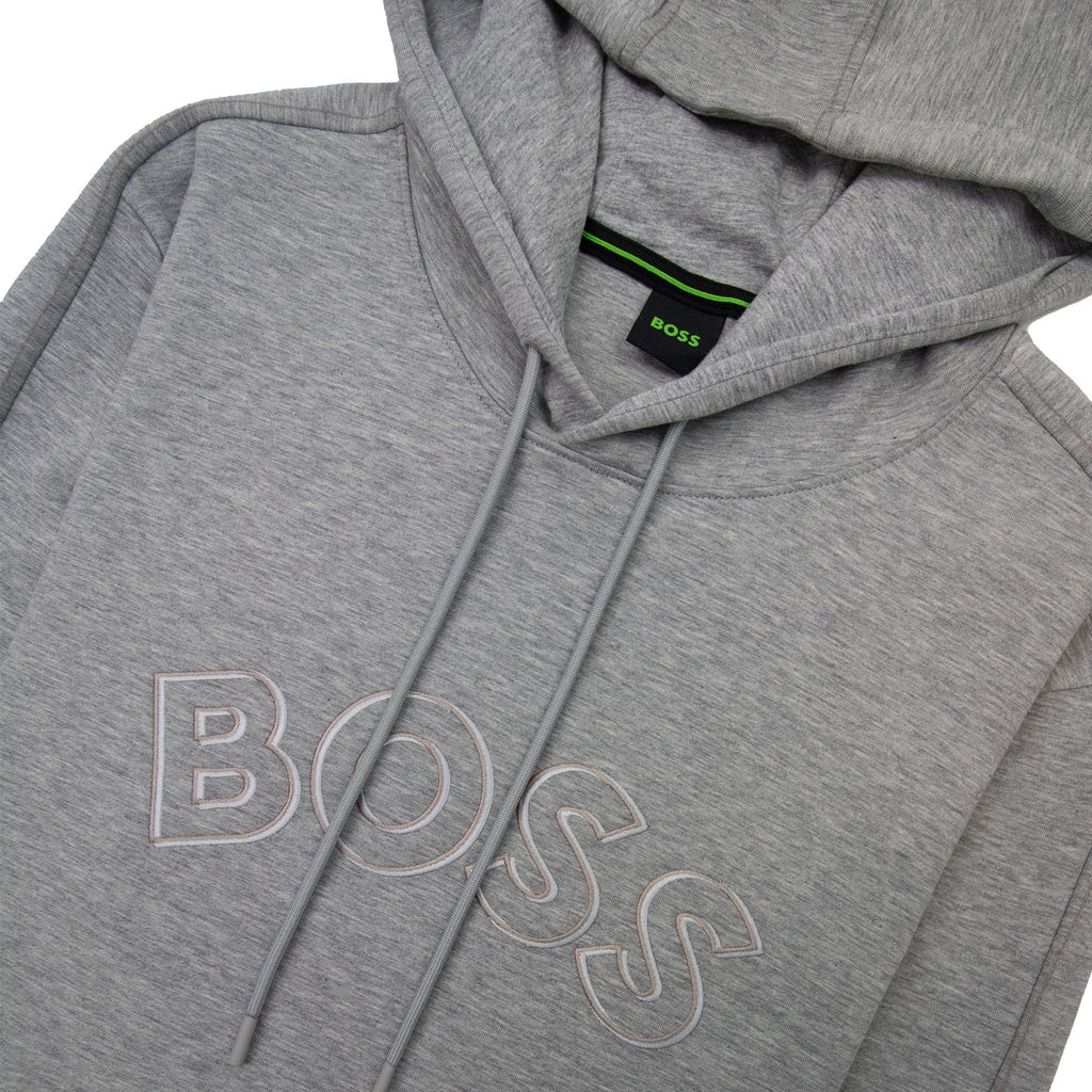 Hugo Boss Soody 2 Curved Logo Hooded Sweatshirt Grey 059
