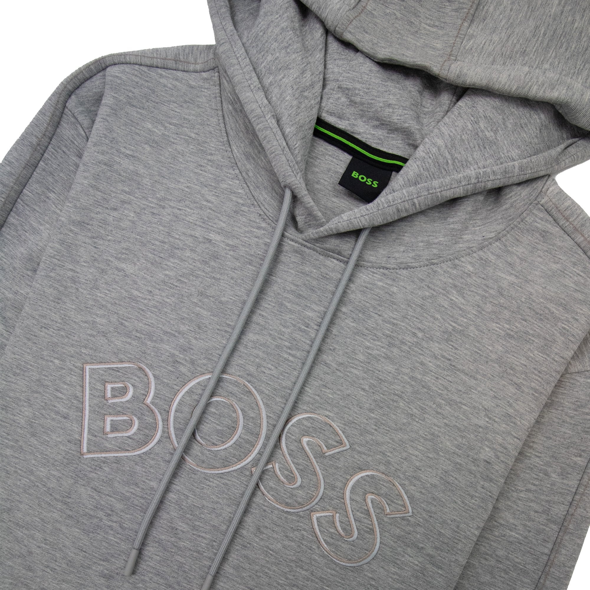 Hugo Boss Soody 2 Curved Logo Hooded Sweatshirt Grey 059