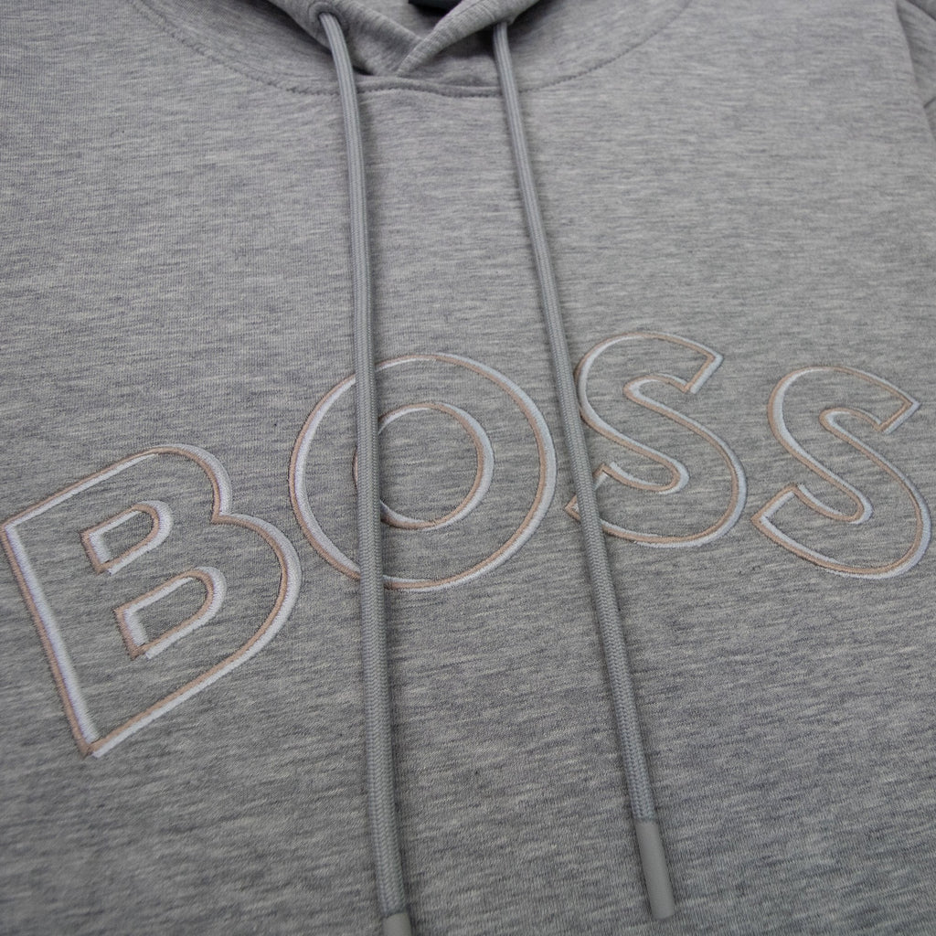 Hugo Boss Soody 2 Curved Logo Hooded Sweatshirt Grey 059