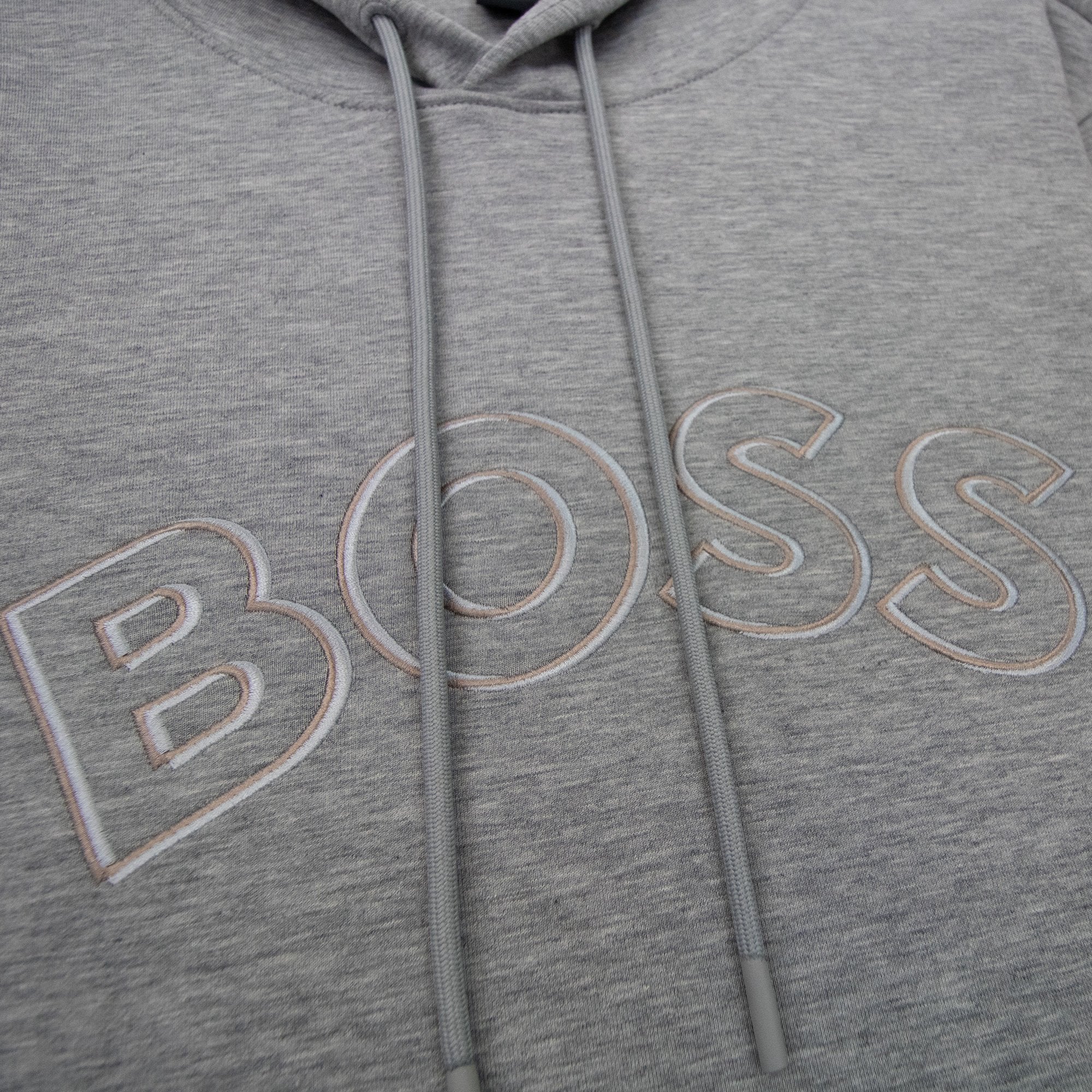 Hugo Boss Soody 2 Curved Logo Hooded Sweatshirt Grey 059