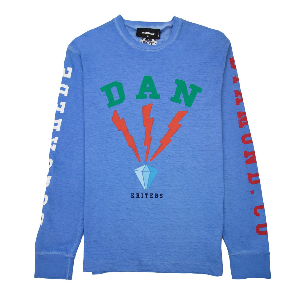 Dsquared2 Dan Kriters Lightening Detail L/s T Shirt Blue