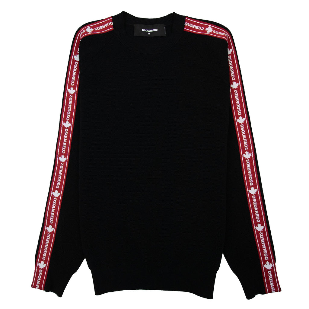 Dsquared2 Tape Detail Knitted Sweatshirt Black