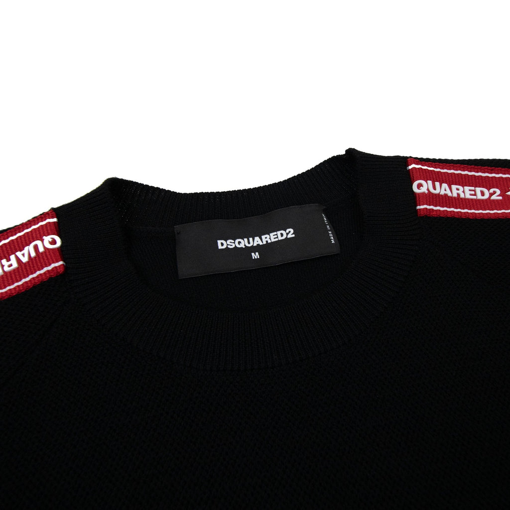Dsquared2 Tape Detail Knitted Sweatshirt Black