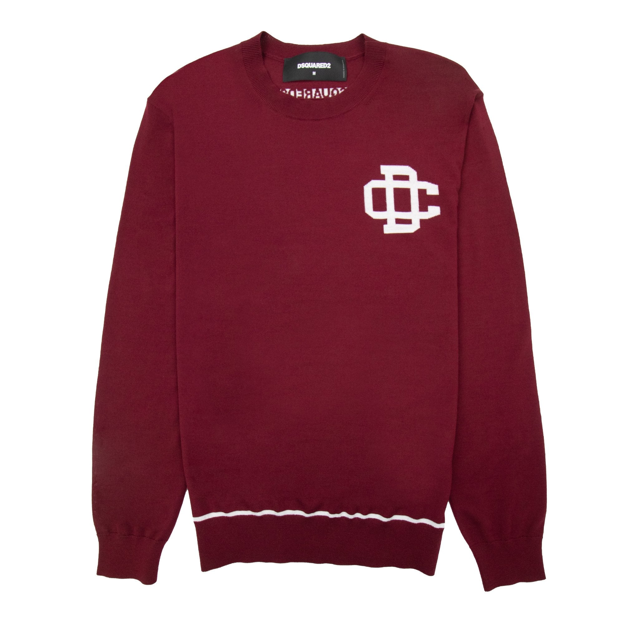 Dsquared2 Monogram Logo Knitted Sweater Burgundy