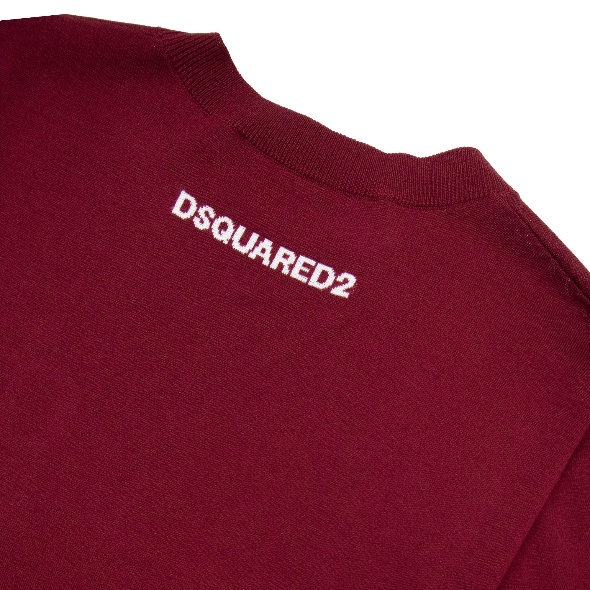 Dsquared2 Monogram Logo Knitted Sweater Burgundy