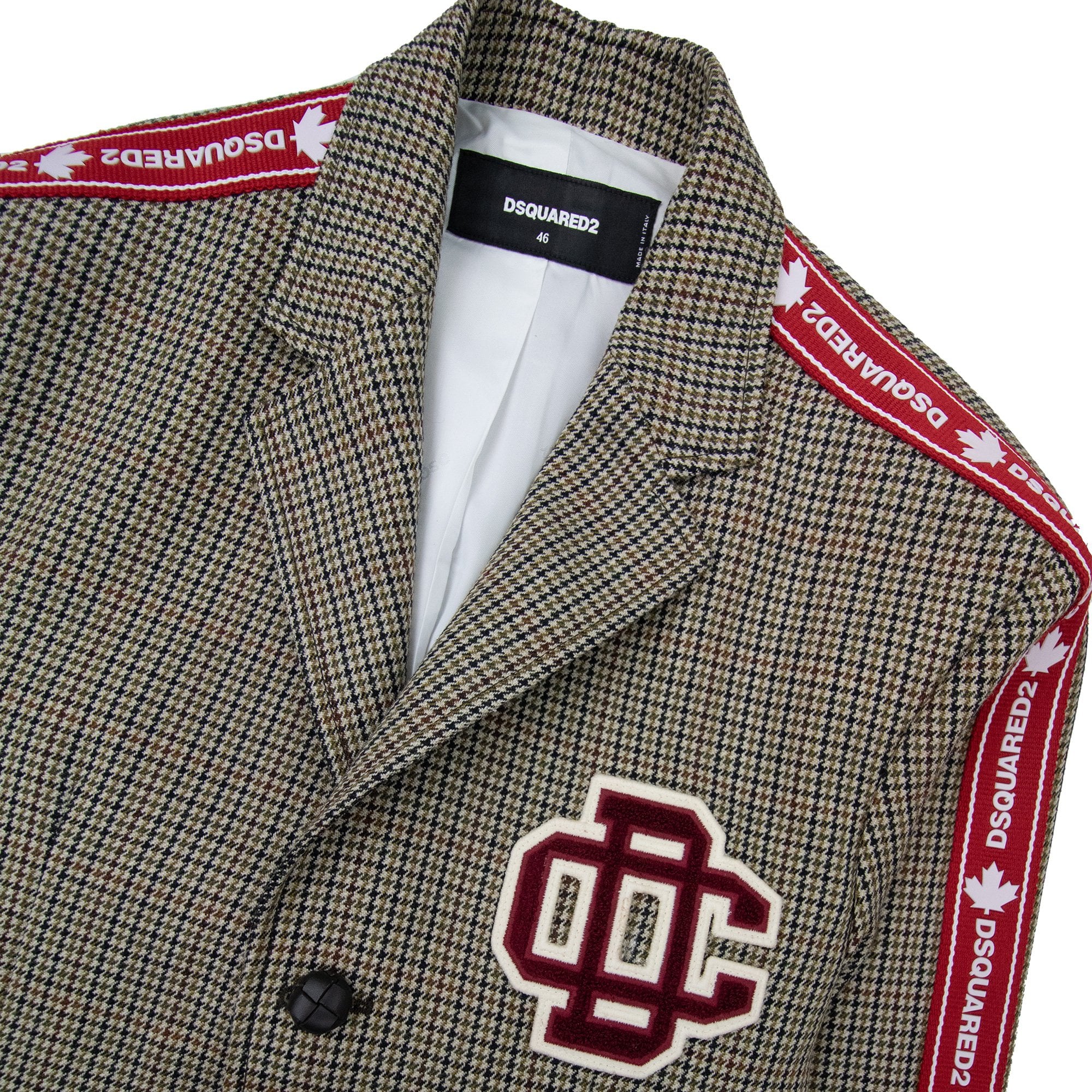 Dsquared2 Tape Detail Check Sport Blazer Jacket Beige 001