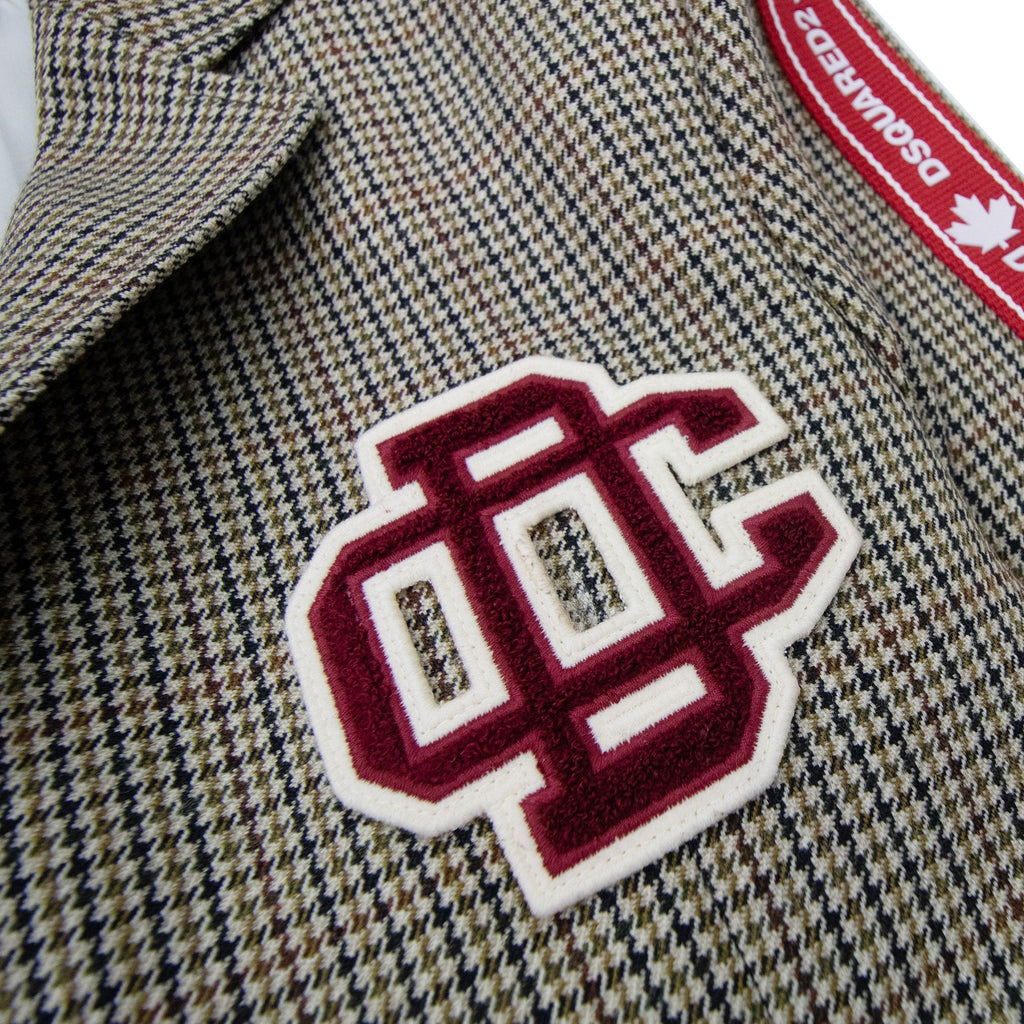 Dsquared2 Tape Detail Check Sport Blazer Jacket Beige 001