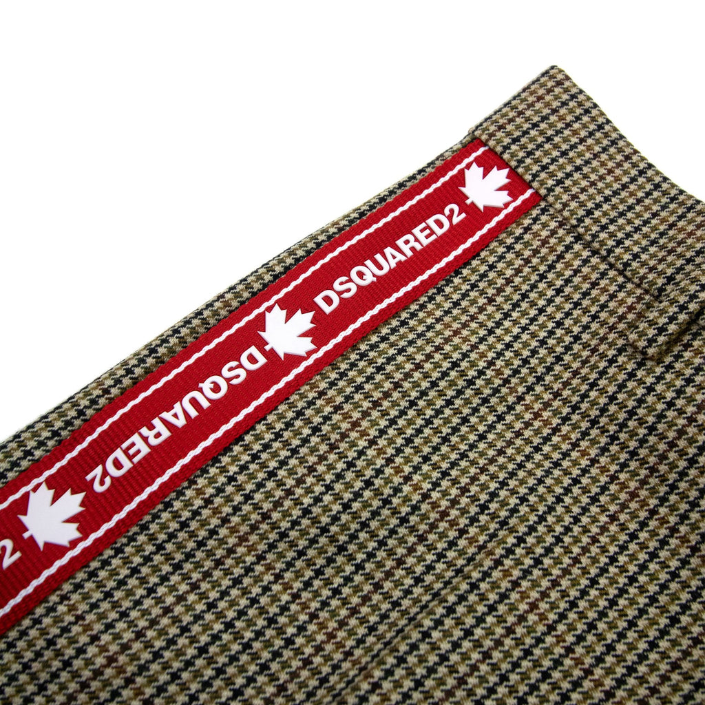 Dsquared2 Check Pattern Tape Logo Trouser Beige 001