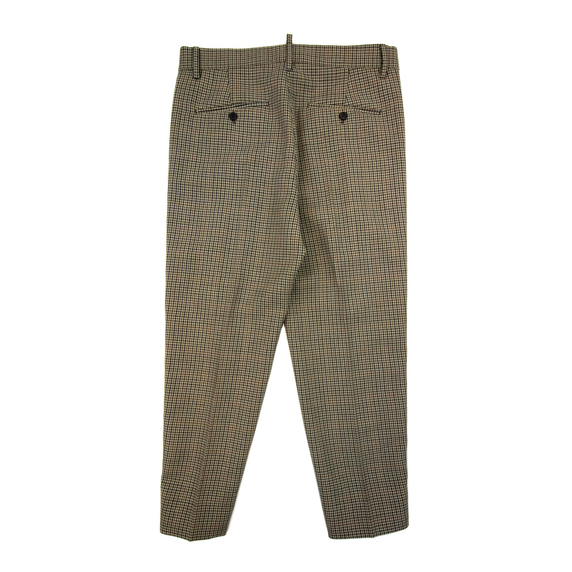 Dsquared2 Check Pattern Tape Logo Trouser Beige 001