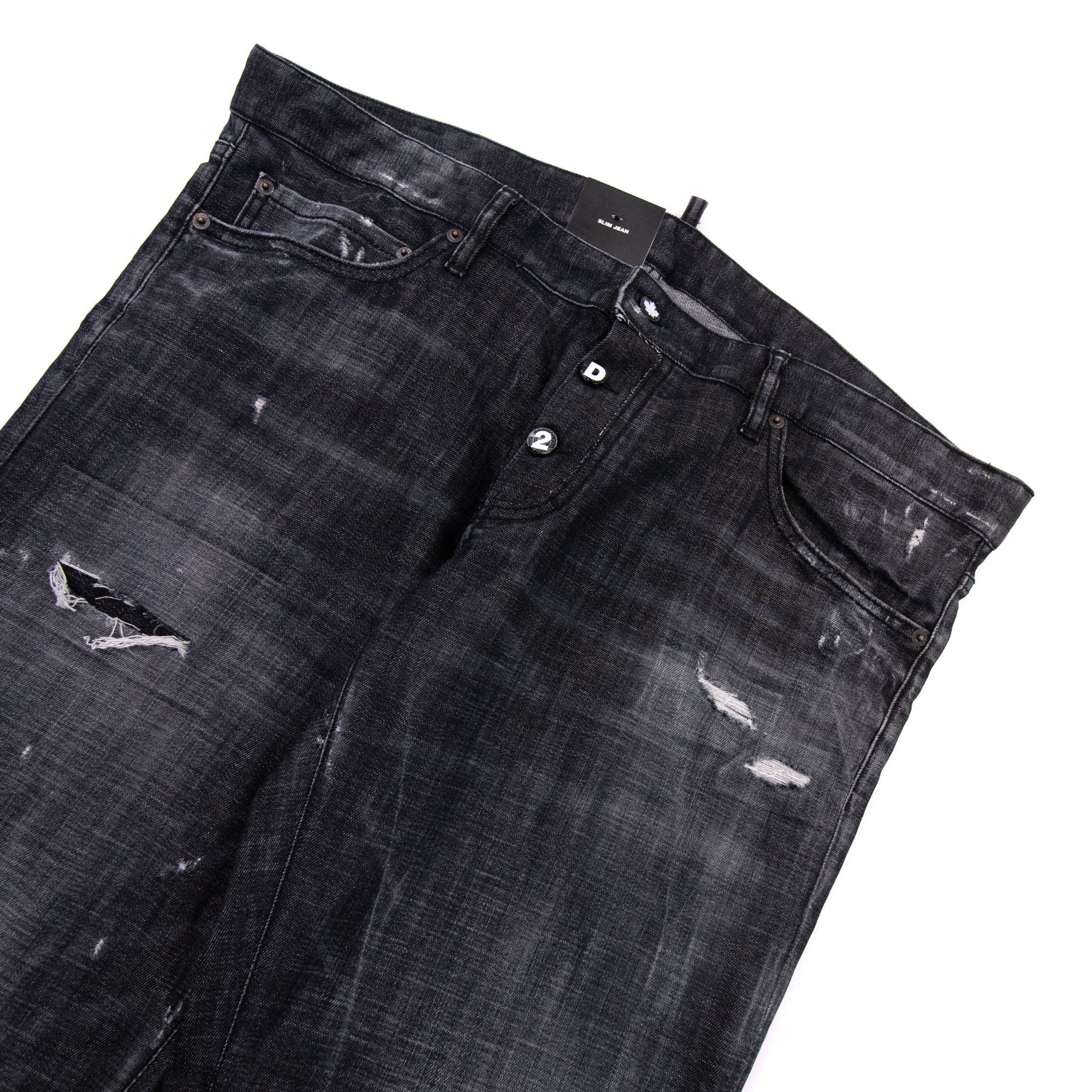 Dsquared2 1964 Ripped Slim Fit Jean Black 900