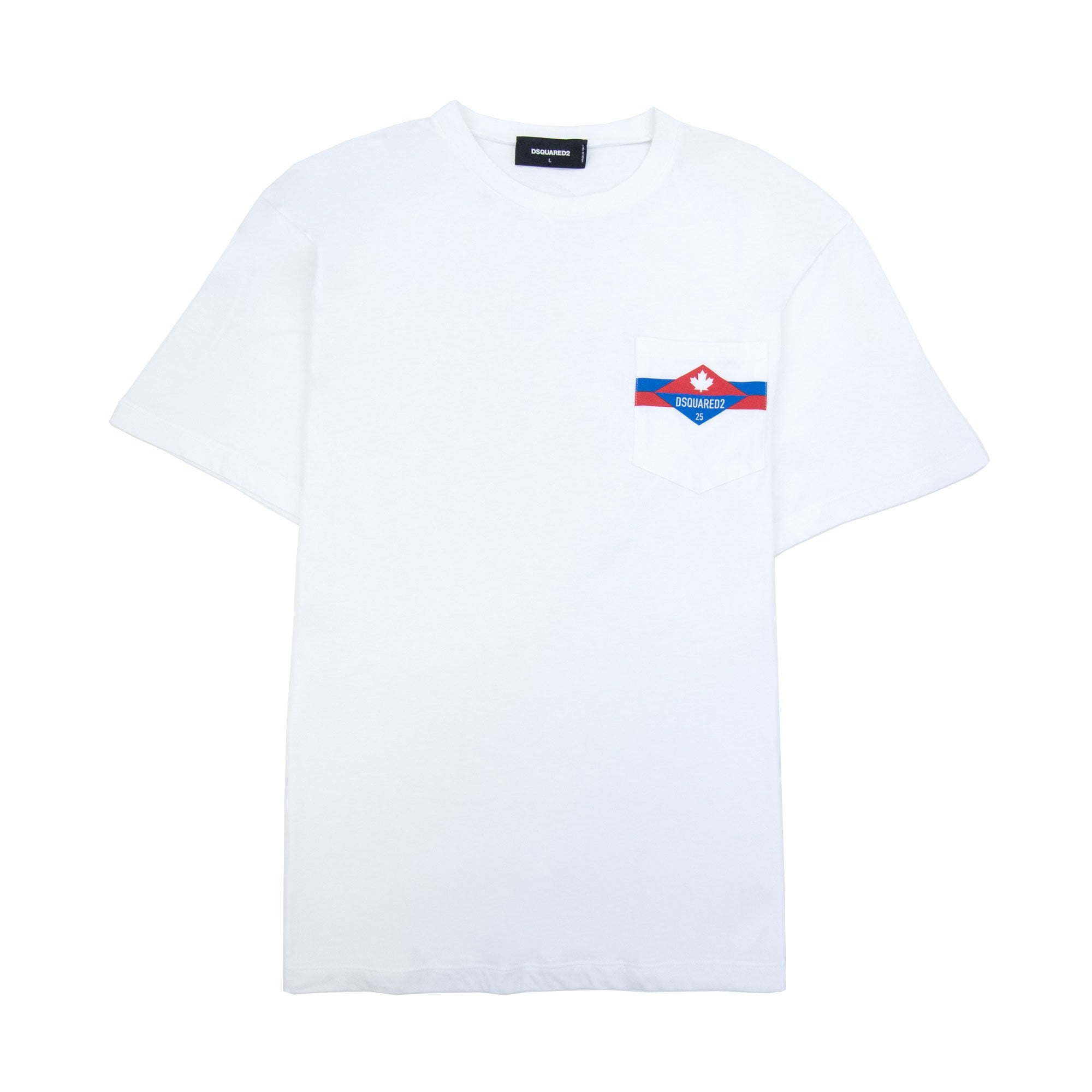 Dsquared2 Pocket Ds2 Logo T Shirt White 100