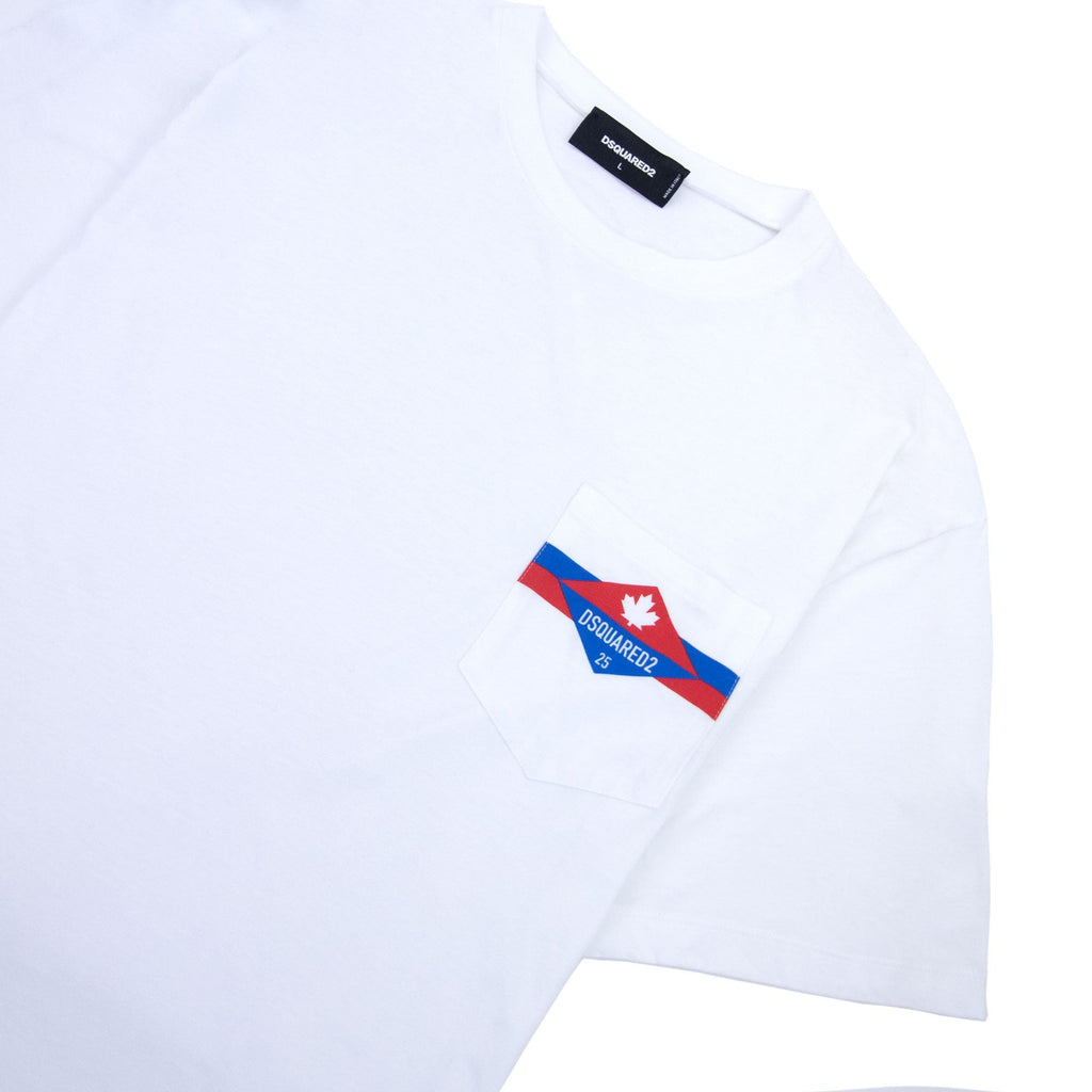 Dsquared2 Pocket Ds2 Logo T Shirt White 100