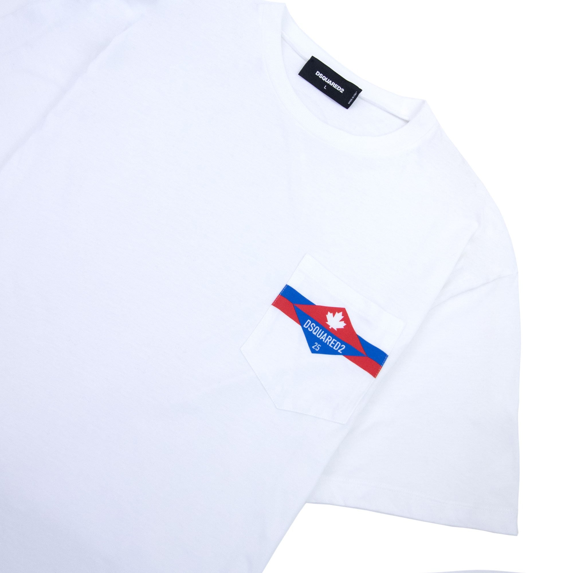 Dsquared2 Pocket Ds2 Logo T Shirt White 100