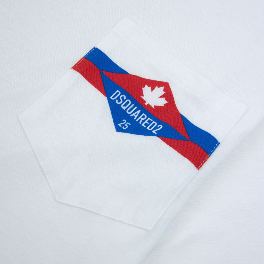 Dsquared2 Pocket Ds2 Logo T Shirt White 100