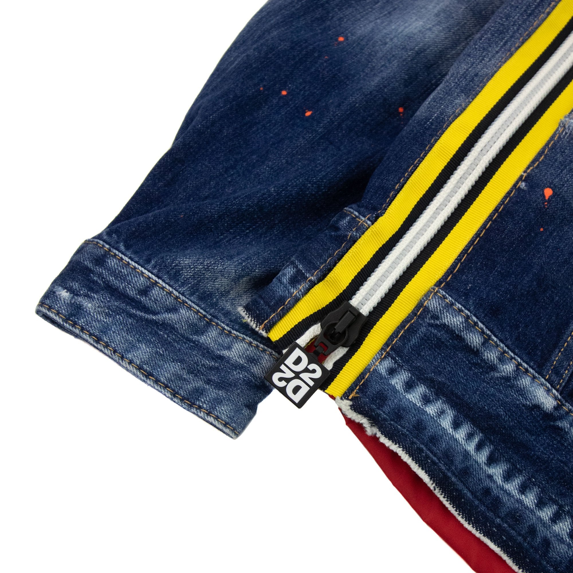 Dsquared2 Nylon Interio Contrast Hood Denim Jacket Denim 470
