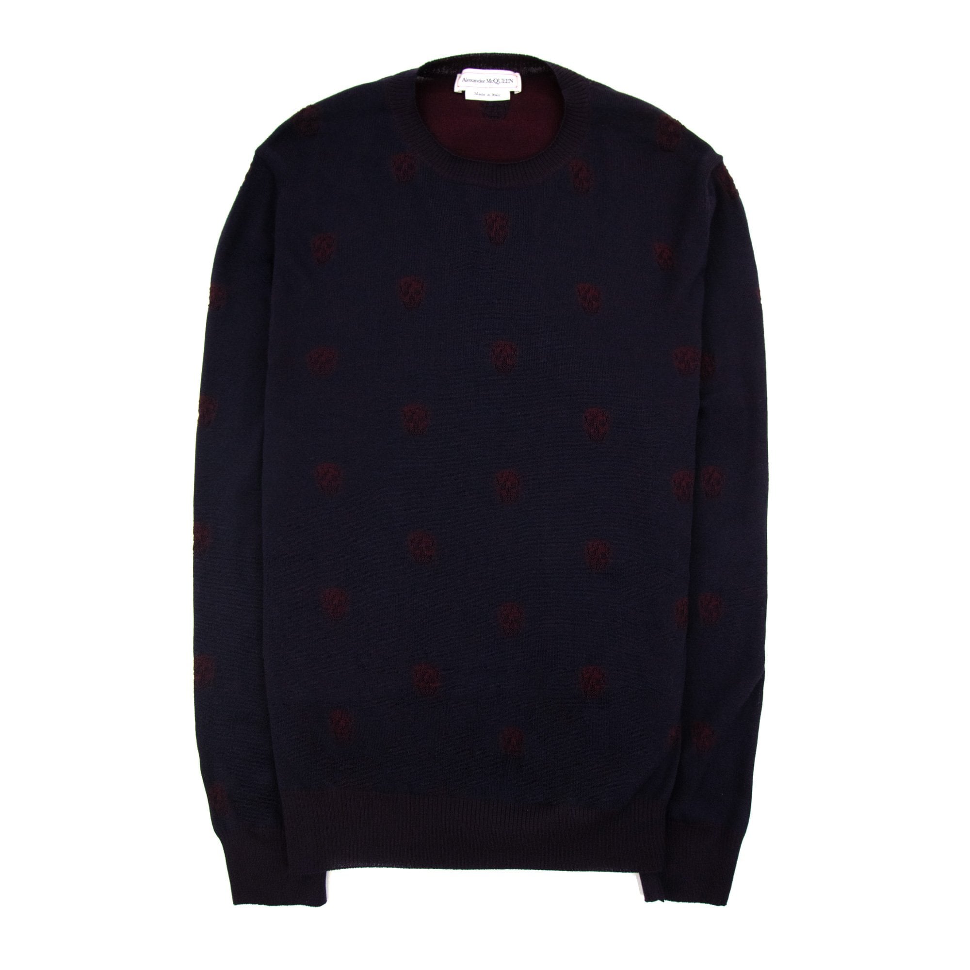 Alexander Mcqueen Skull Patterned Wool Jumper Maroon