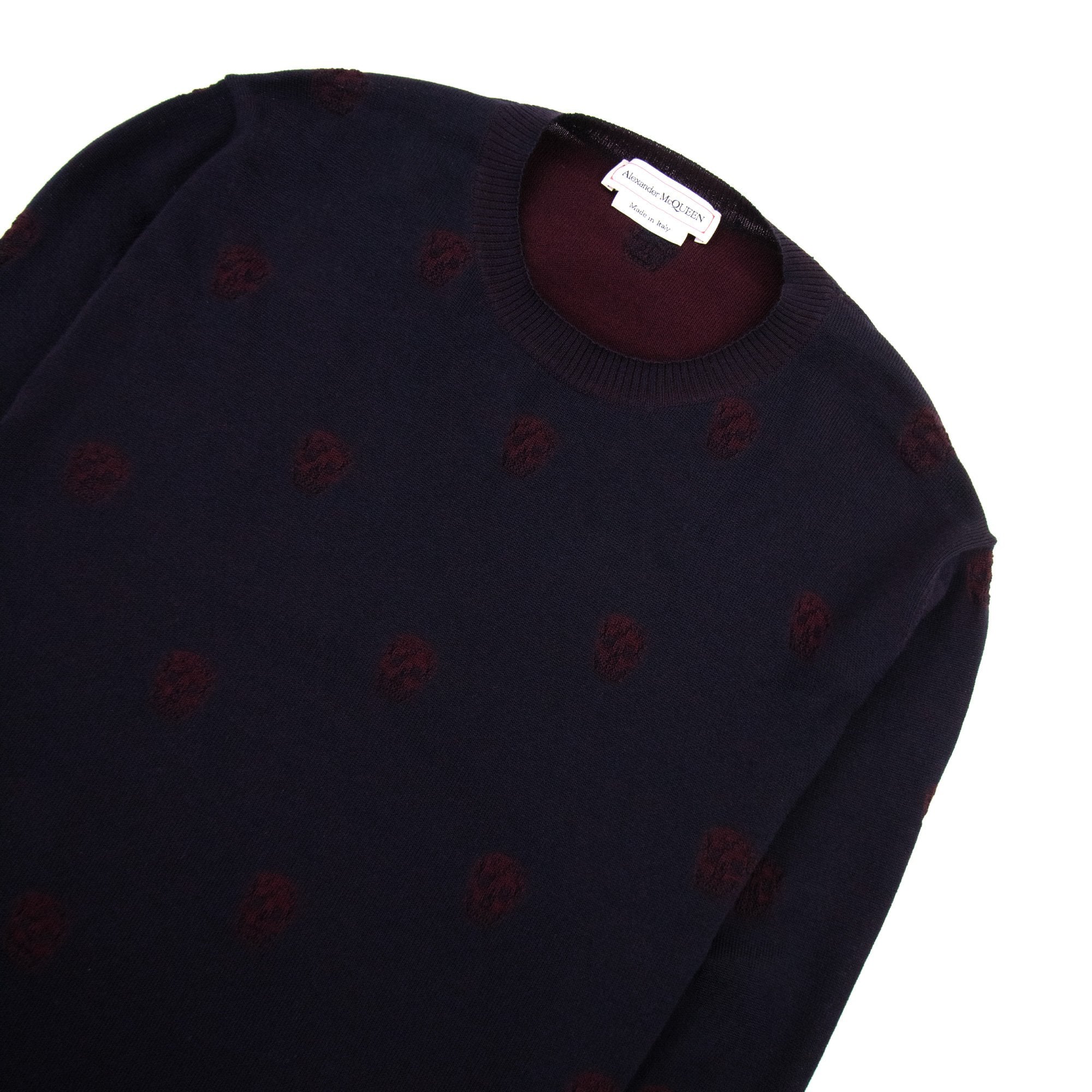 Alexander Mcqueen Skull Patterned Wool Jumper Maroon