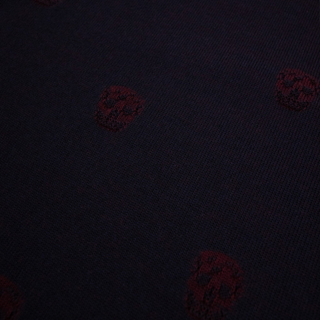 Alexander Mcqueen Skull Patterned Wool Jumper Maroon