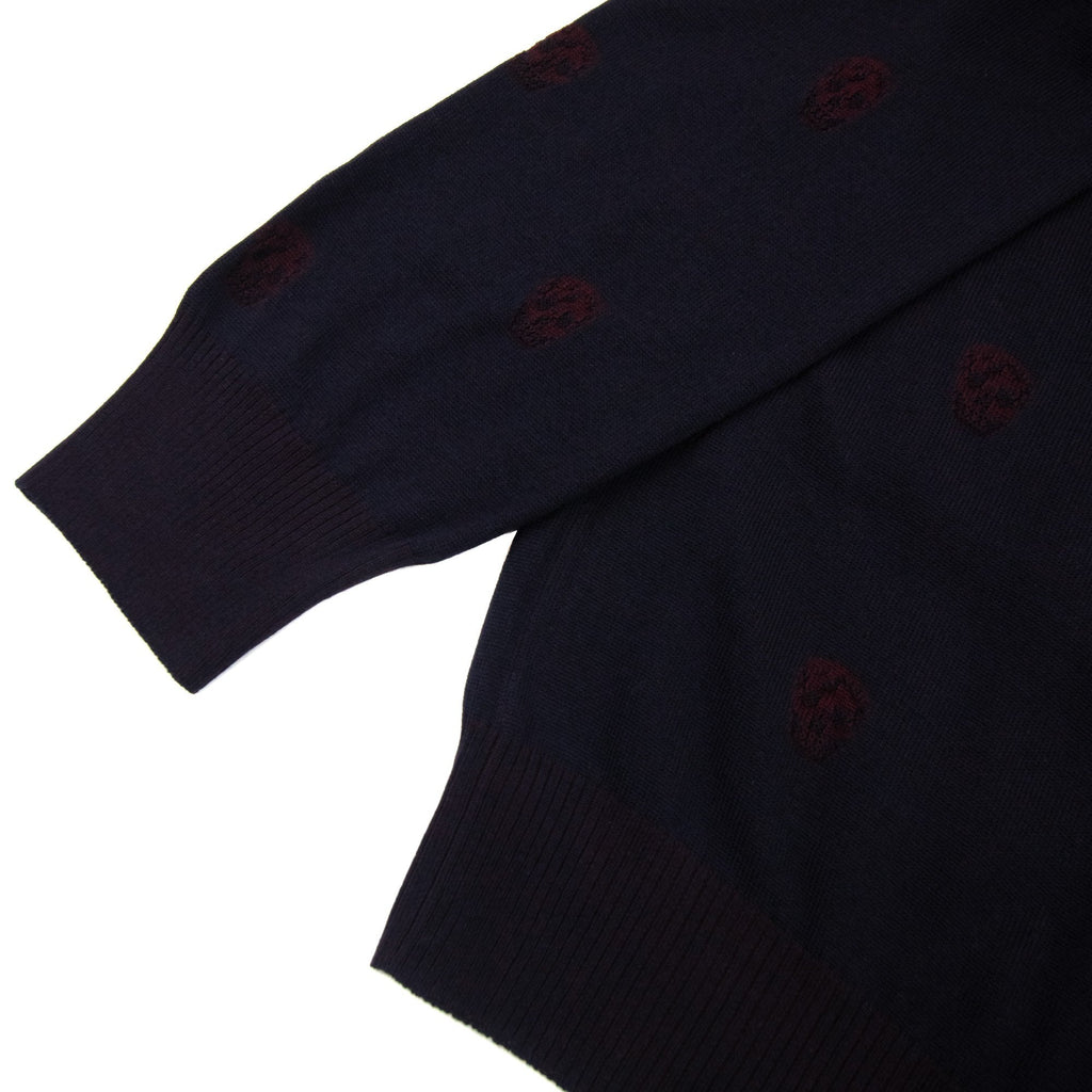 Alexander Mcqueen Skull Patterned Wool Jumper Maroon