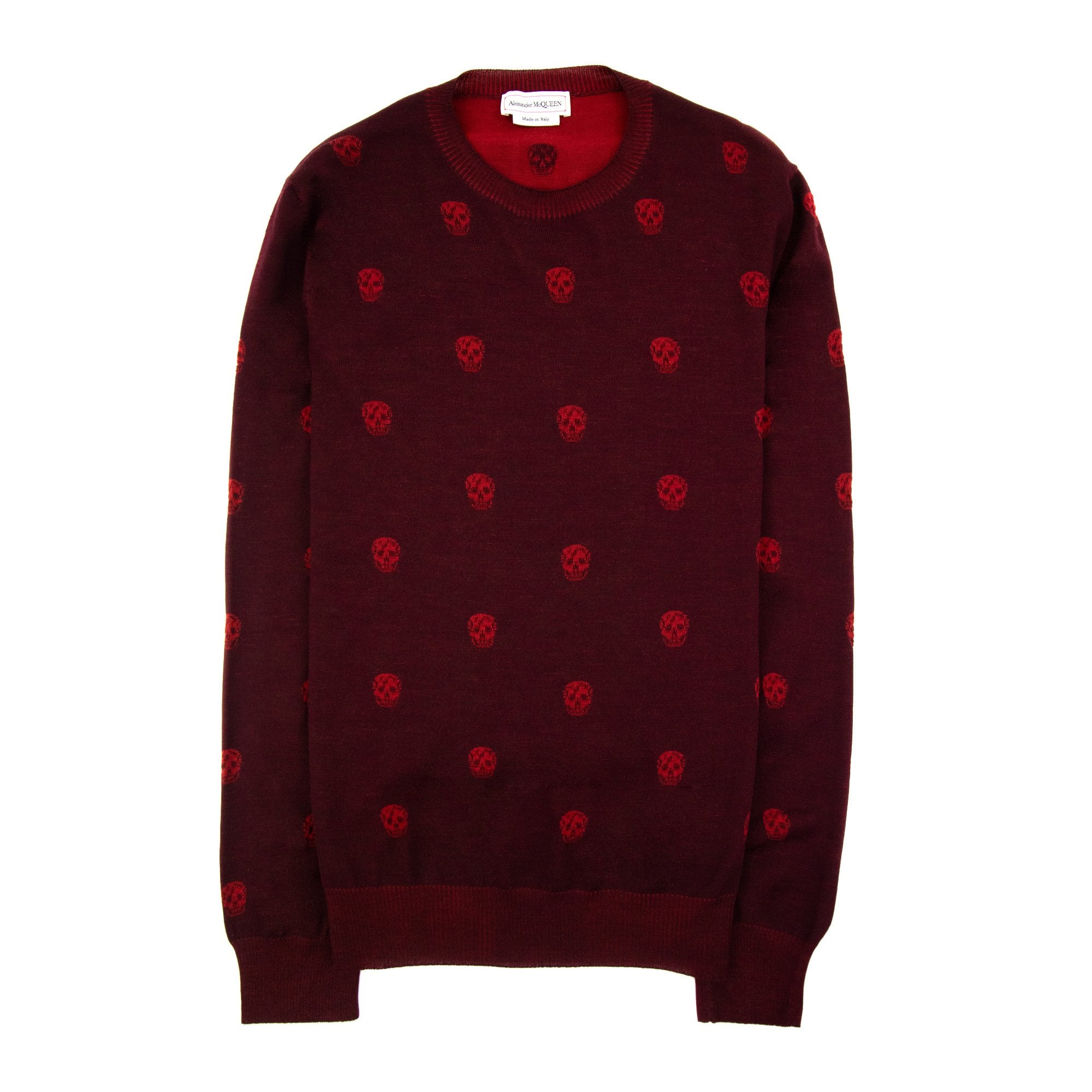 Alexander Mcqueen Skull Patterned Wool Jumper Red