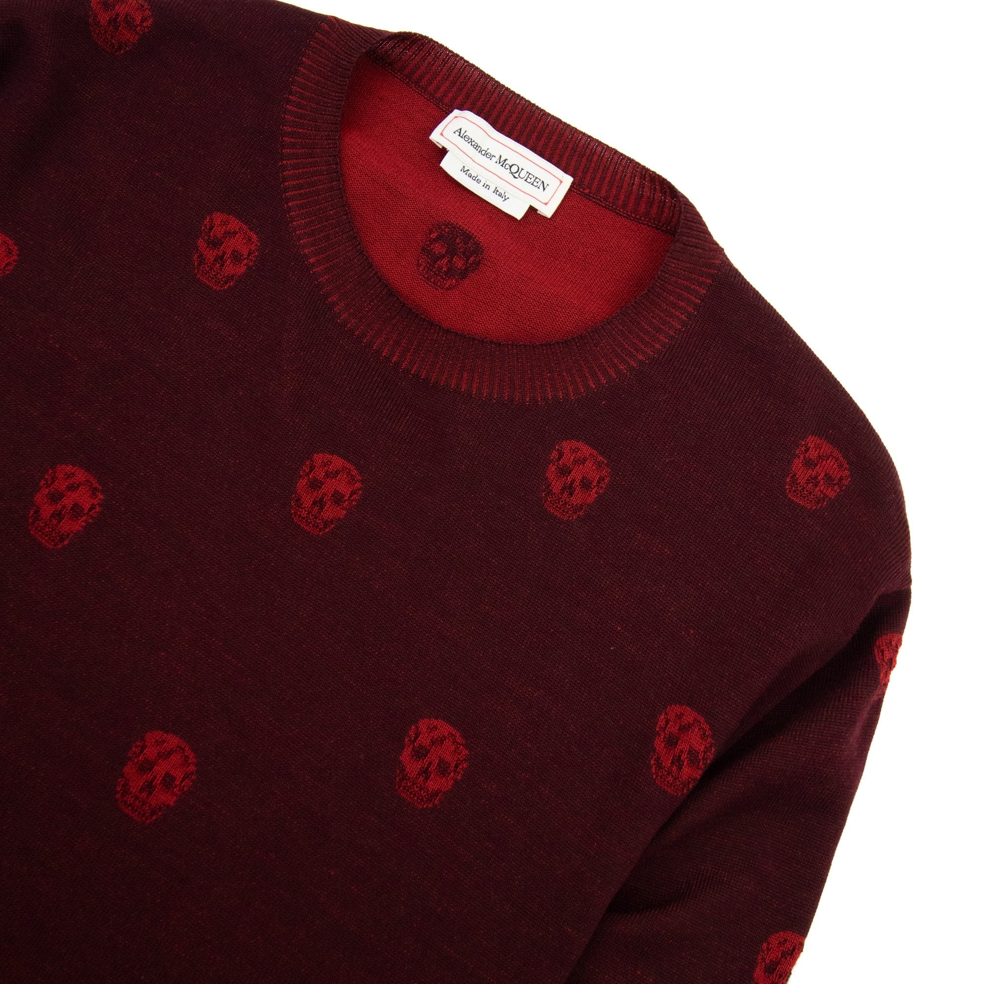 Alexander Mcqueen Skull Patterned Wool Jumper Red