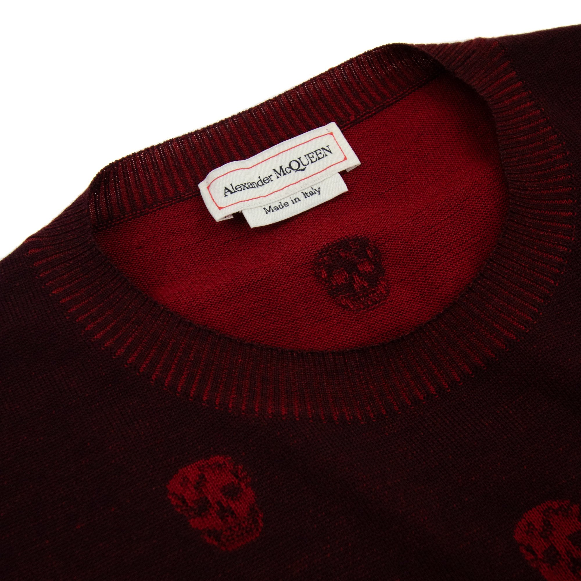 Alexander Mcqueen Skull Patterned Wool Jumper Red