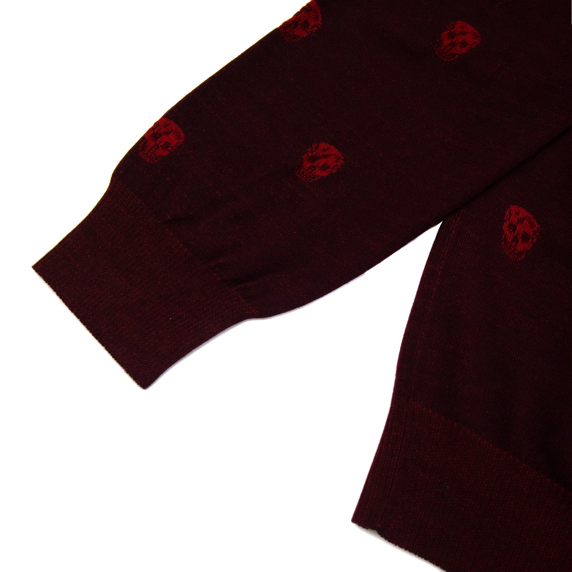 Alexander Mcqueen Skull Patterned Wool Jumper Red
