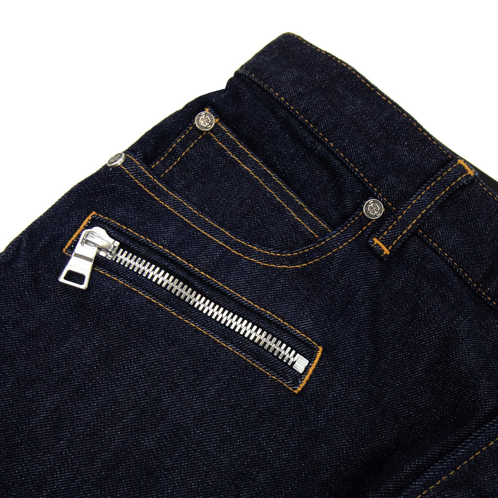 Balmain Logo Embossed Panel Jeans Denim