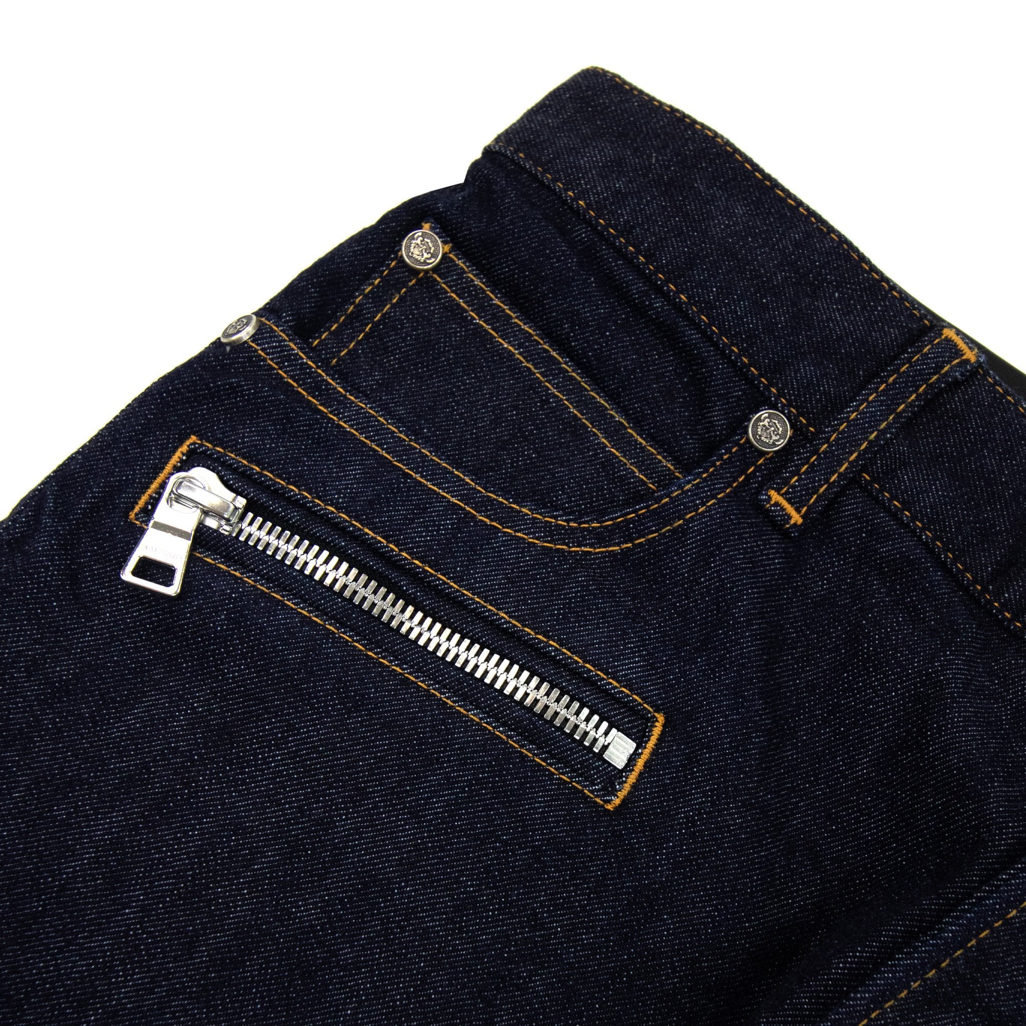 Balmain Logo Embossed Panel Jeans Denim