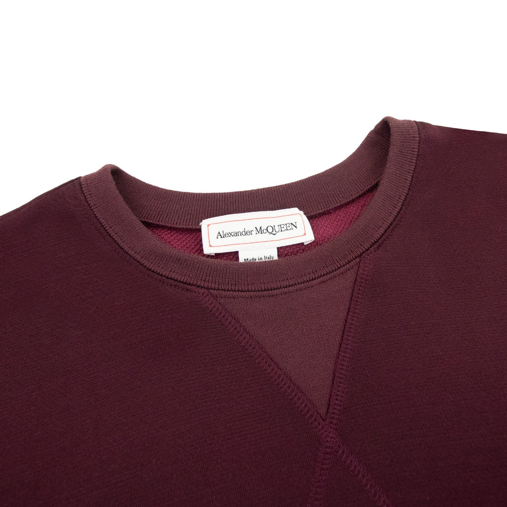 Alexander Mcqueen Embroidered Logo Crewneck Sweatshirt Burgundy