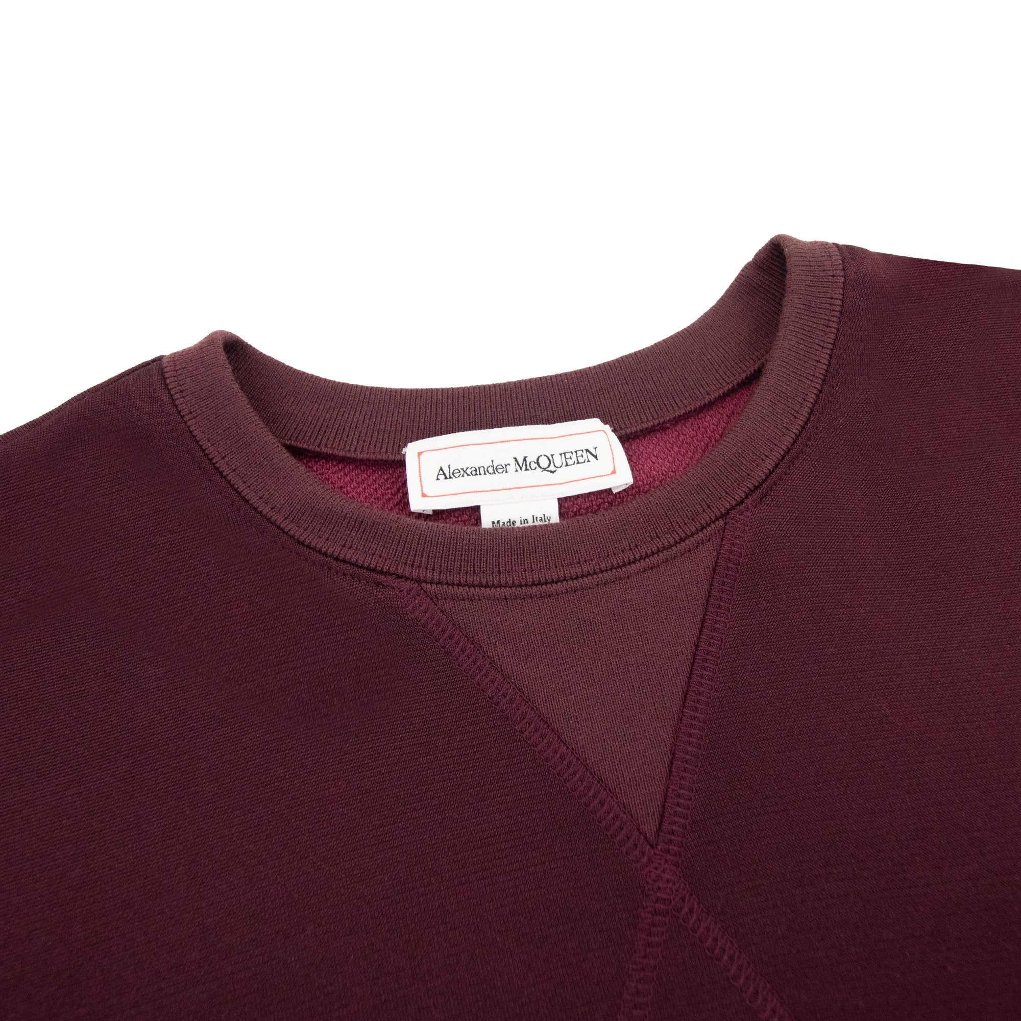 Alexander Mcqueen Embroidered Logo Crewneck Sweatshirt Burgundy