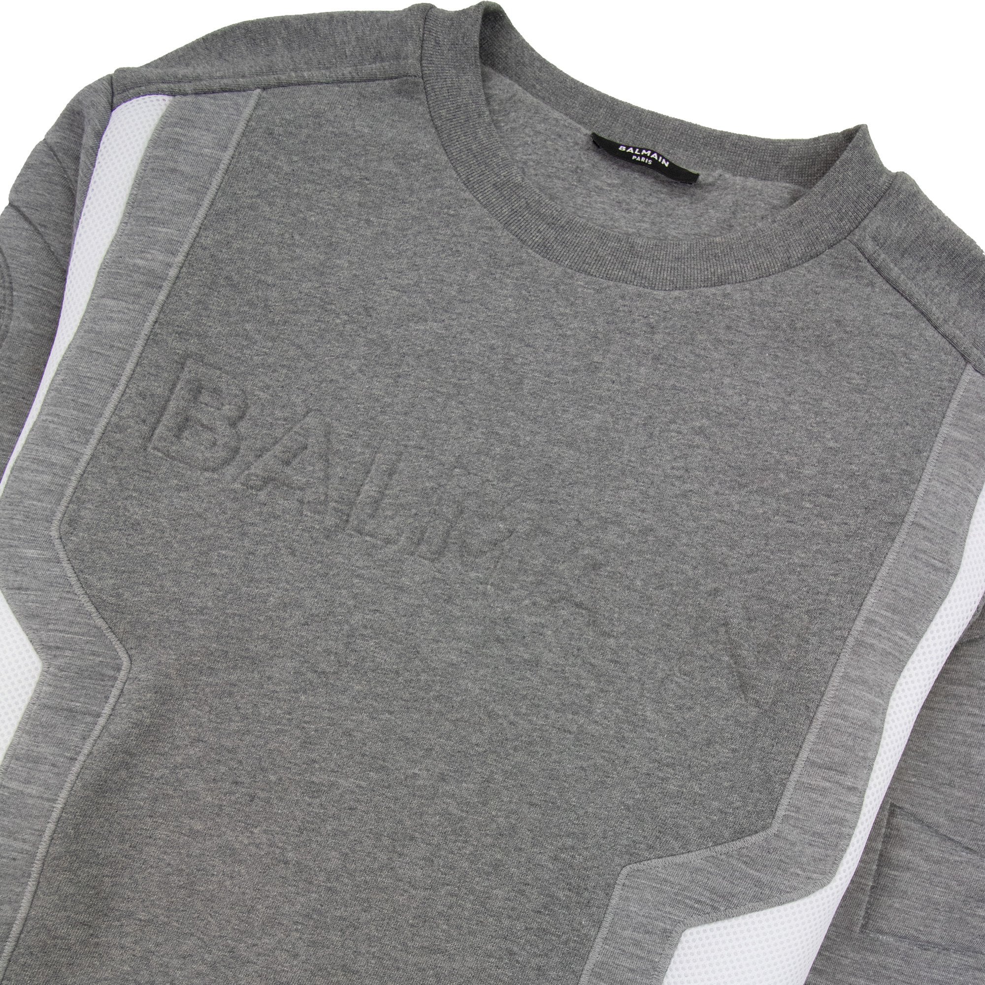 Balmain Embossed Multicuts Sweater Grey