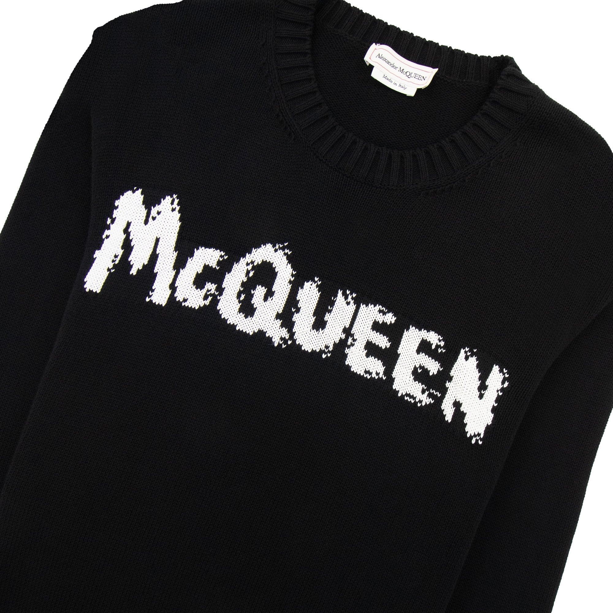Alexander Mcqueen Branded Logo Knitted Sweatshirt Black