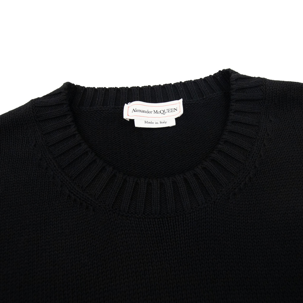 Alexander Mcqueen Branded Logo Knitted Sweatshirt Black