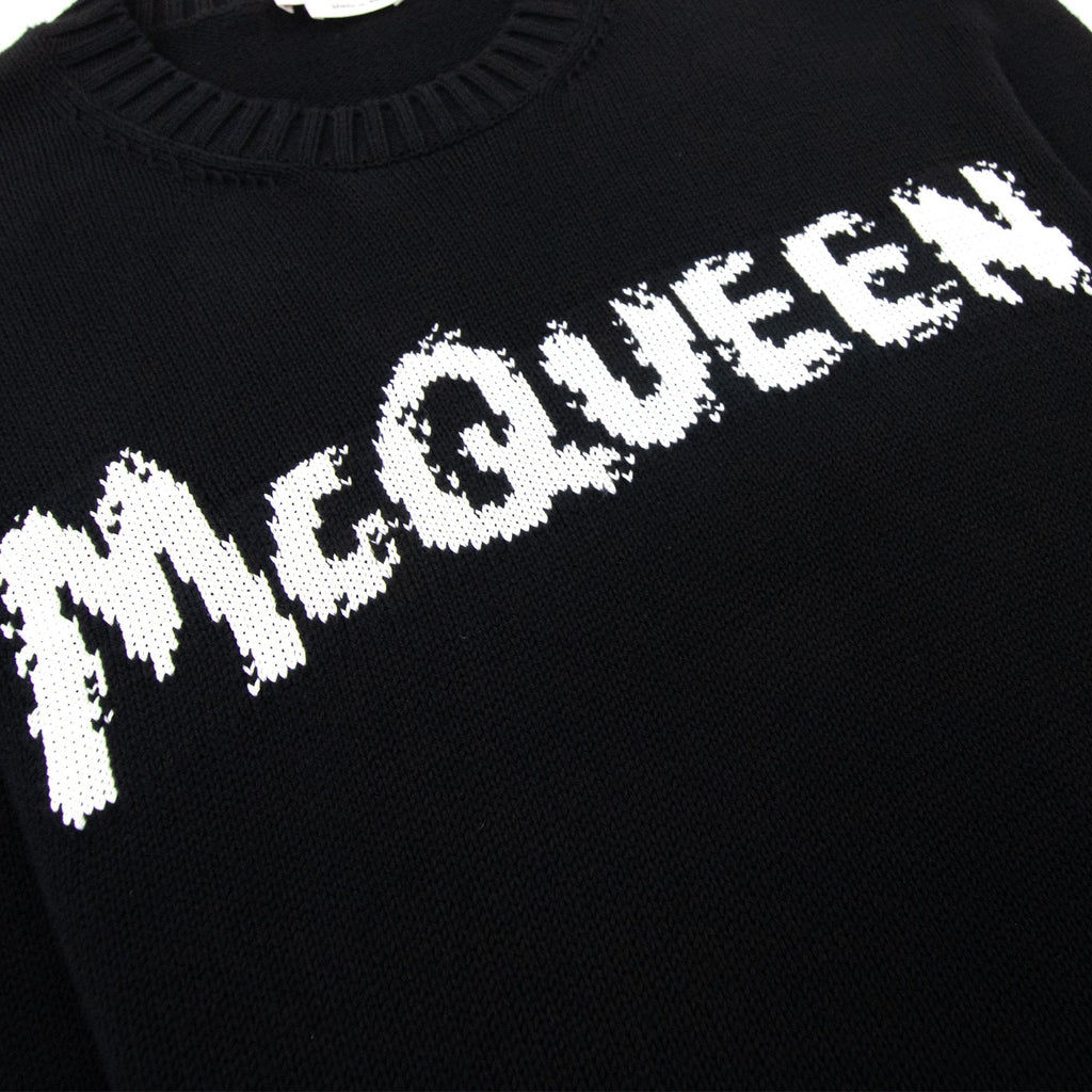 Alexander Mcqueen Branded Logo Knitted Sweatshirt Black