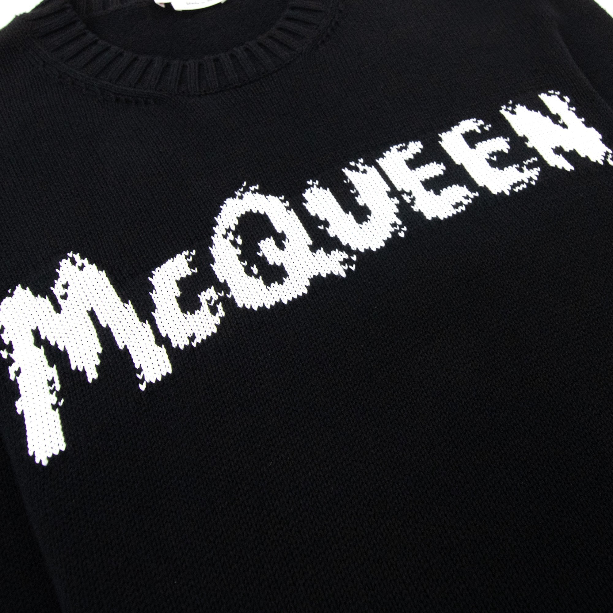 Alexander Mcqueen Branded Logo Knitted Sweatshirt Black