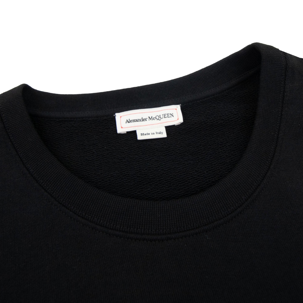 Alexander Mcqueen Embroidered Skull Organic Sweatshirt Black