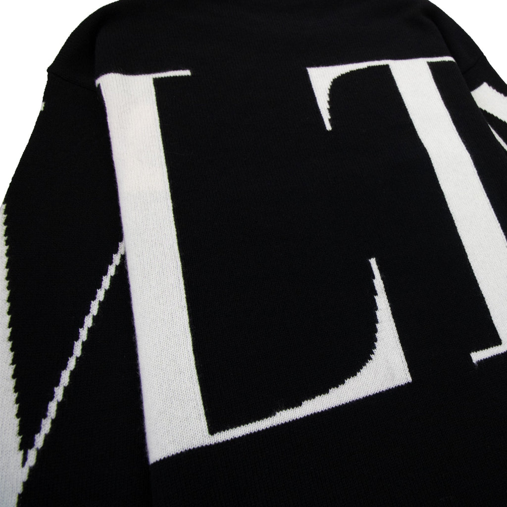Valentino Logo Intarsia Cashmere Sweater Black