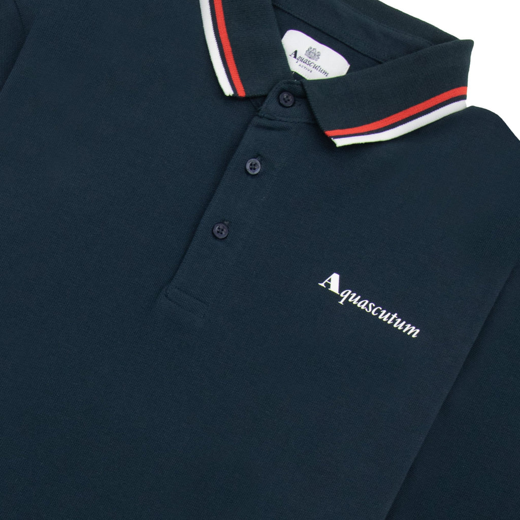 Aquascutum Active Cotton Stripes Polo Navy 11