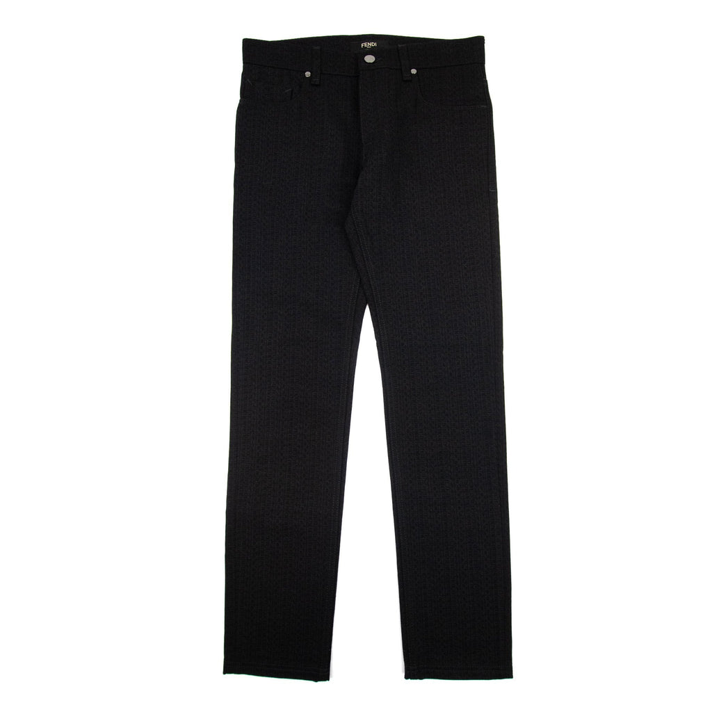 Fendi Ff Motif Logo Jeans Black