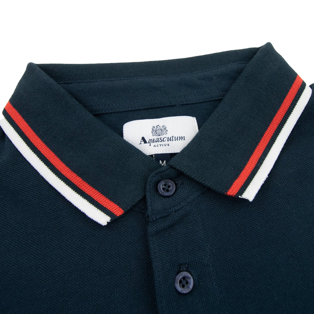 Aquascutum Active Cotton Stripes Polo Navy 11