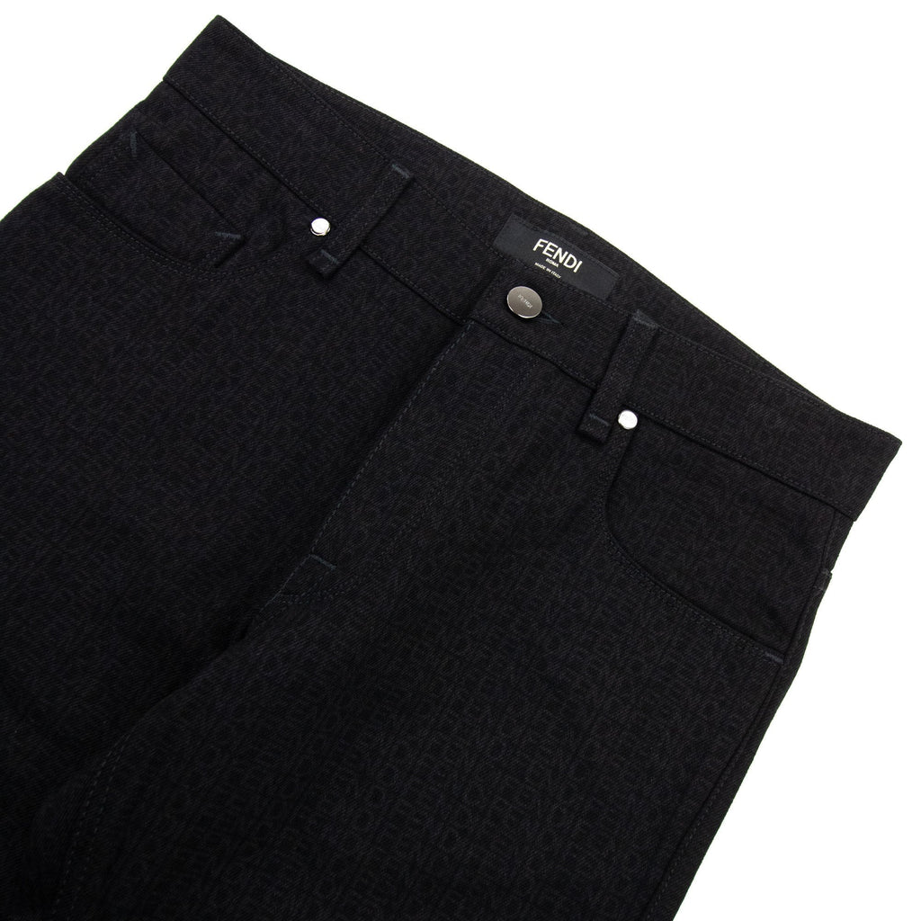 Fendi Ff Motif Logo Jeans Black