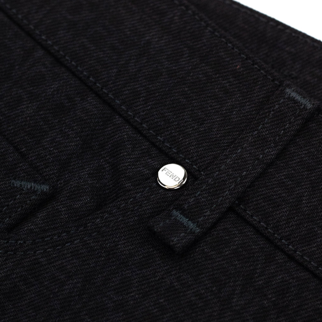 Fendi Ff Motif Logo Jeans Black