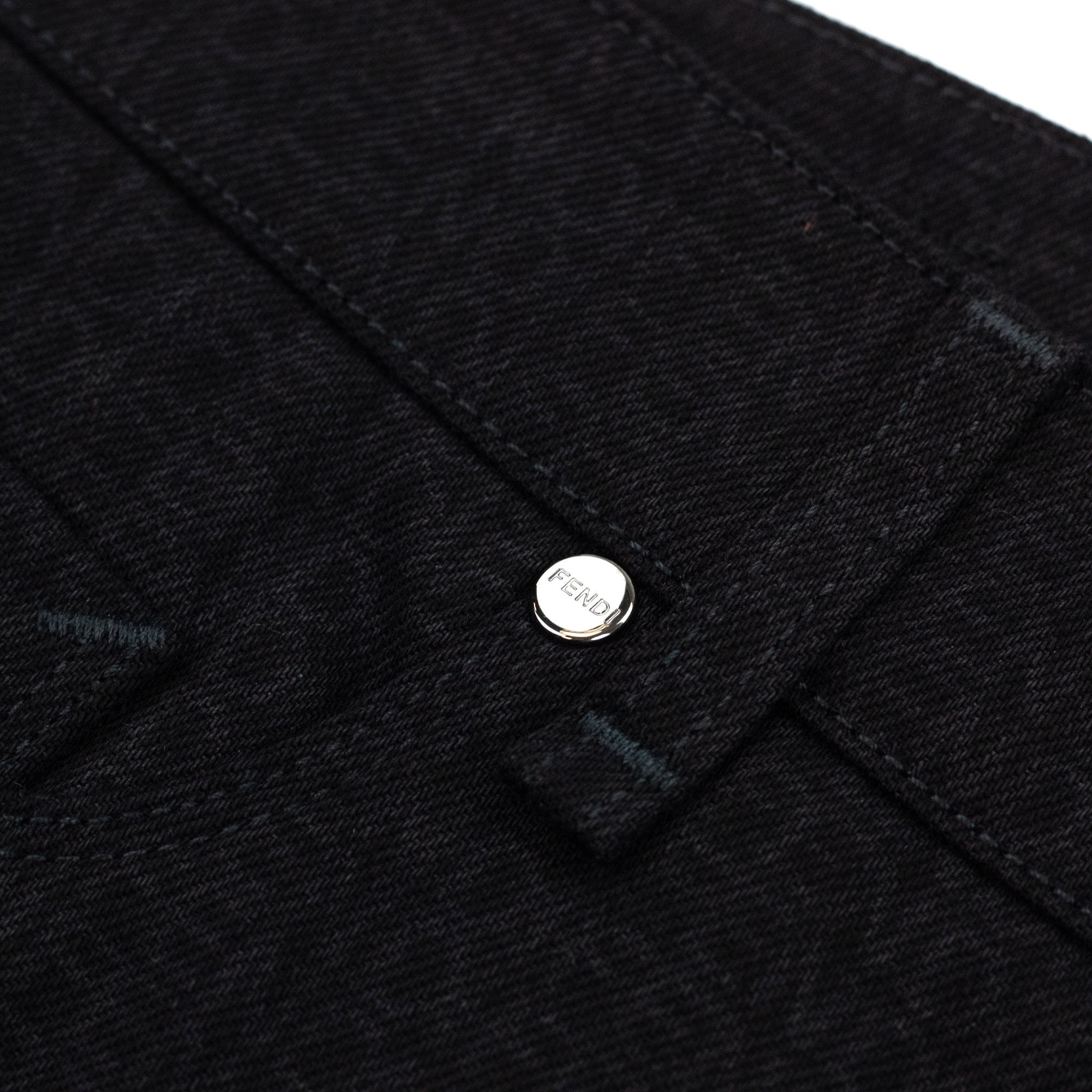Fendi Ff Motif Logo Jeans Black